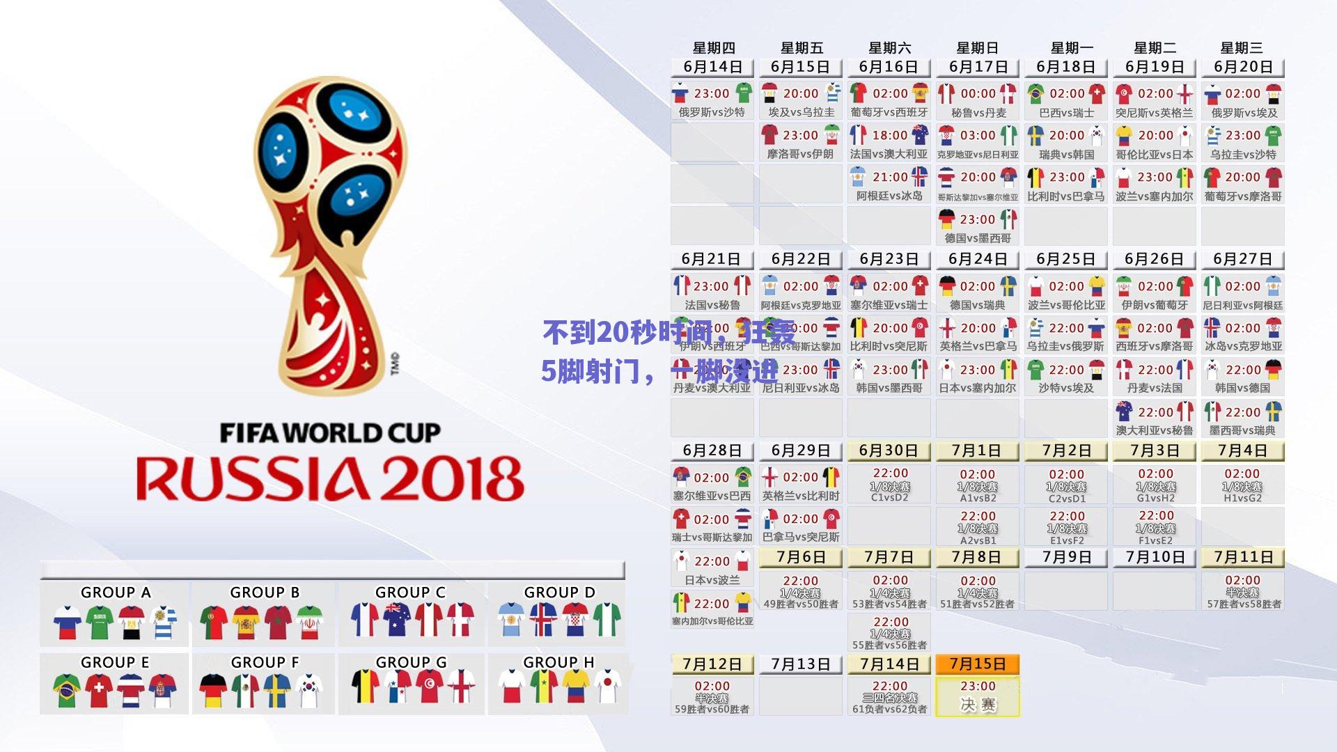 不到20秒时间,狂轰5脚射门,一脚没进